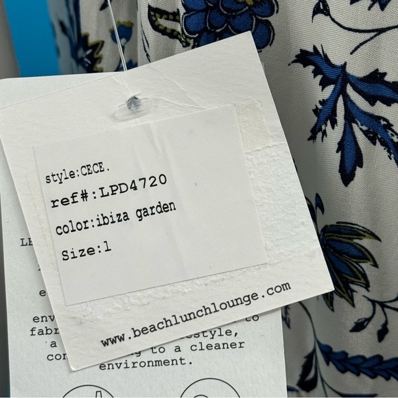 Beach Lunch Lounge Women's Functional Tie Shoulder Tier Dress Size Large - Picture 9 of 12